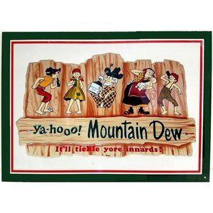 Mountain Dew Fence & Folks Metal Sign